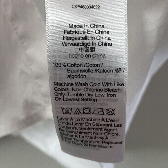 MADEWELL Shirt Dress Women XS Button Front Mini Cotton Poplin Crisp White NS126 - Picture 12 of 13